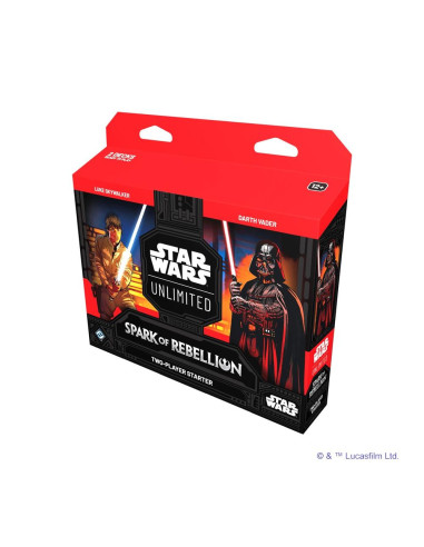 Juego de cartas star wars unlimited spark of rebellion paquete 2 jugadores de inicio (ingles)