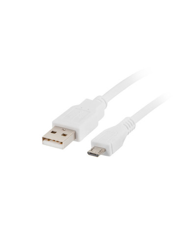 Cable usb lanberg 2.0 macho -  micro usb macho 1.8m blanco