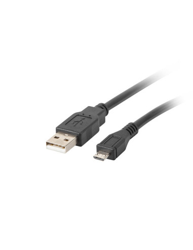 Cable usb lanberg 2.0 macho -  micro usb macho 1m negro