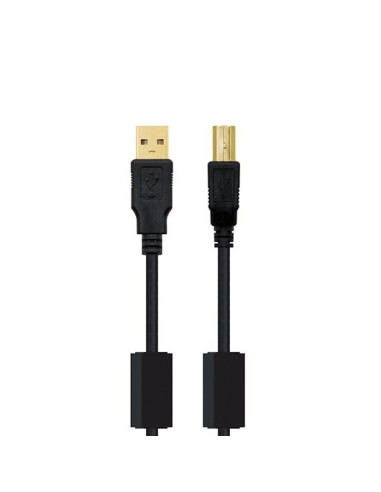 Cable ferrita usb tipo a a usb tipo b nanocable 2m negro macho a macho