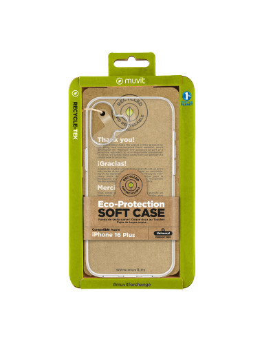 Funda muvit recycletek para apple iphone 16 plus transparente