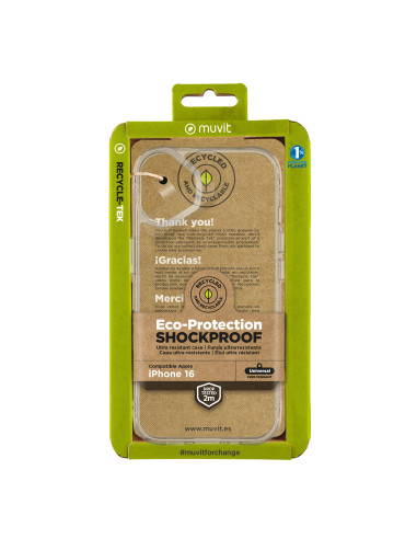 Funda muvit shockproof 2m para apple iphone 16 transparente