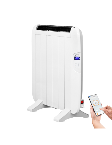 Yoevu -  radiador eléctrico bajo consumo - 4 elementos - 900 w - temporizador - programable - mando a distancia - pantalla lcd