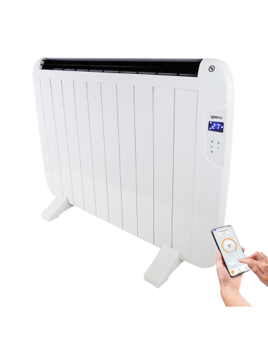 Yoevu -  radiador eléctrico bajo consumo - 10 elementos - 1500 w - temporizador - programable - mando a distancia - pantalla l