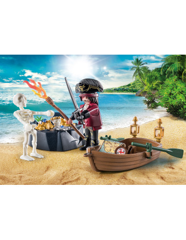 Playmobil starter pack pirata con bote de remos