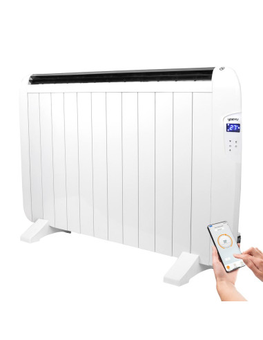 Yoevu radiador eléctrico bajo consumo 12 elementos 1800w de pared o pie blanco