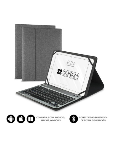 Funda tablet subblim keytab pro para tablet 10.1pulgadas gris