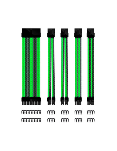 Kit de extension phoenix cables fuente de alimentacion 30cm 24 pines - 4 + 4 pines - 6 + 2 pines negro y verde