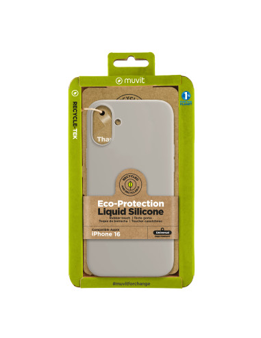 Funda muvit recycletek liquid silicone para apple iphone 16 nude