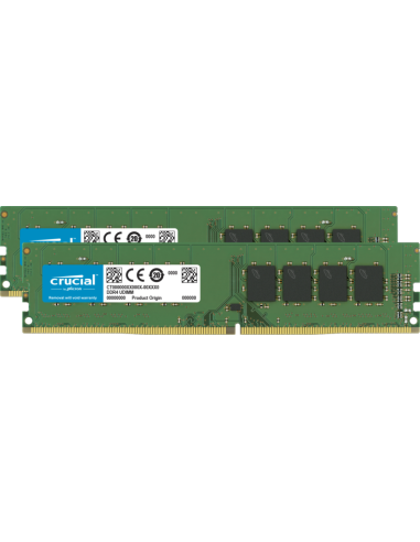 Memoria ram ddr4 32gb 2x16gb crucial  dimm - 3200 mhz - pc4 25600 - cl22