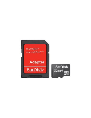 Tarjeta memoria micro secure digital sd 32gb sandisk clase 4 sdhc + adaptador