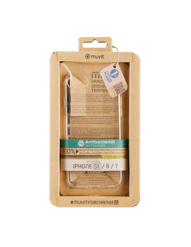 Funda muvit recycletek antibacteriana para apple iphone se - 8 - 7 transparente