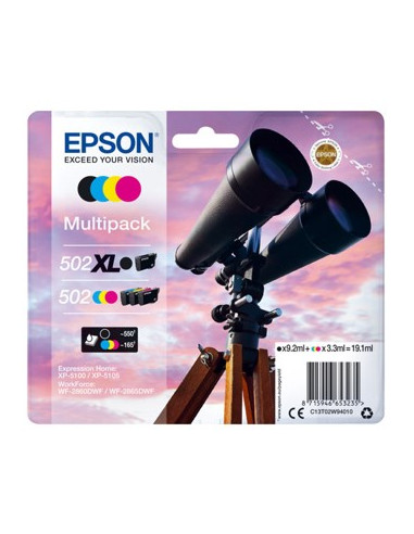 Multipack tinta epson 502xl negro + 502 cian magenta amarillo