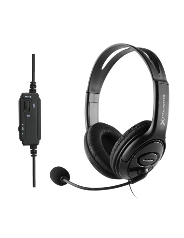 Auriculares oficina con microfono phoenix soundcall conector jack con adaptador