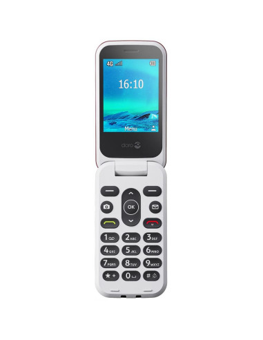 Telefono movil doro 2880 4g blanco y rojo