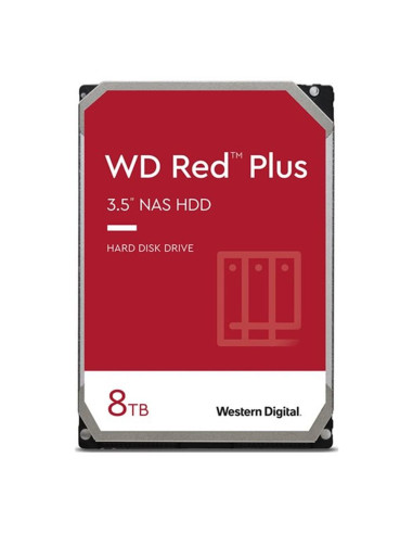 Disco duro interno hdd wd western digital red plus wd80efpx 8tb 3.5pulgadas sata 6gb - s 5640rpm 256mb