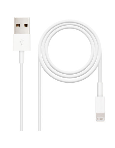 Cable nanocable usb 2.0 a iphone lightning - usb macho macho blanco 2m