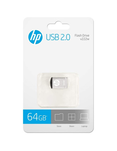 Memoria usb 2.0 hp v222w 64gb plata