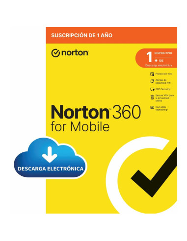 Antivirus norton 360 mobile español 1 usuario 1 dispositivo 1 año esd electronica rsp drmkey gum ftp