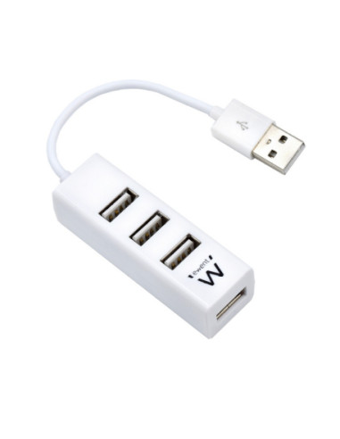 Mini hub usb ewent 4 puertos - usb 2.0 - blanco