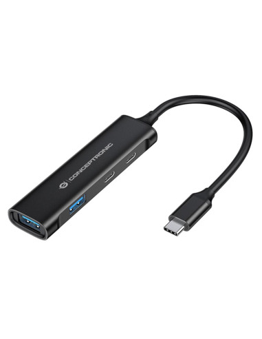 Hub usb tipo c conceptronic hubbies12b 4 puertos usb 3.2 2 puertos usb tipo c