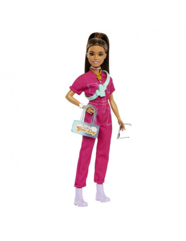 Muñeca barbie mattel mono rosa