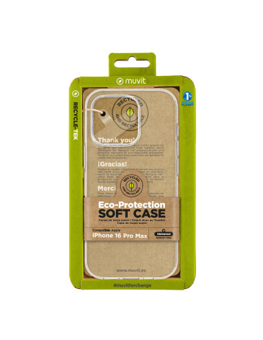 Funda muvit recycletek para apple iphone 16 pro max transparente