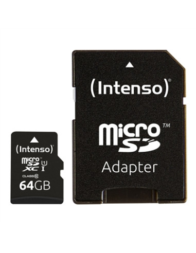 Tarjeta micro sd intenso 64gb uhs - i cl10 + adaptador sd