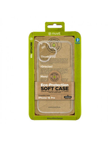 Funda muvit recycletek para apple iphone 16 transparente