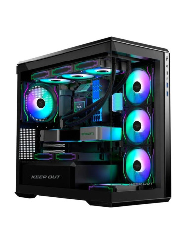 Caja ordenador gaming keep out xc - 905 pro+ matx argb cristal templado negro