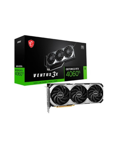 Tarjeta grafica msi rtx 4060ti ventus 3x 8gb oc gddr6 - 3 x dp - 1 x hdmi - pci express 4.0