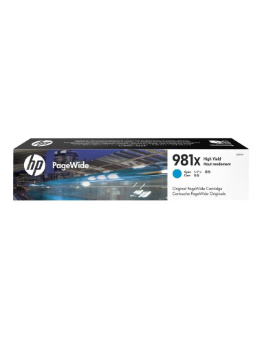 Cartucho hp pagewide enterprise 981x color 556 - mfp 586 capacidad cyan