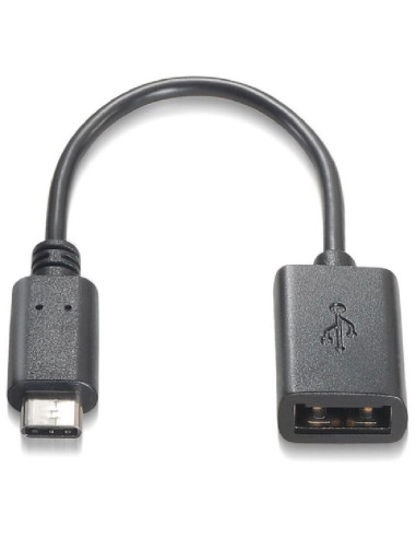 Cable usb tipo c a usb 2.0 nanocable 0.15m -  macho - hembra -  negro