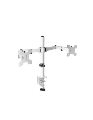 Soporte mesa mars gaming vesa hasta 27 pulgadas 100x100mm max 8kg - monitor blanco brazo doble