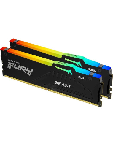 Memoria ram ddr5 16gb 2 x 8gb kingston - 5600 mhz - pc5 - 44800 - fury beast rgb - cl36 - 1.25v - am5