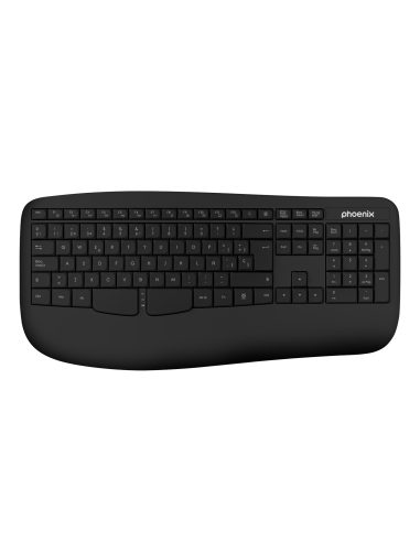 Phoenix k201 teclado ergonomico inalambrico 2.4ghz negro