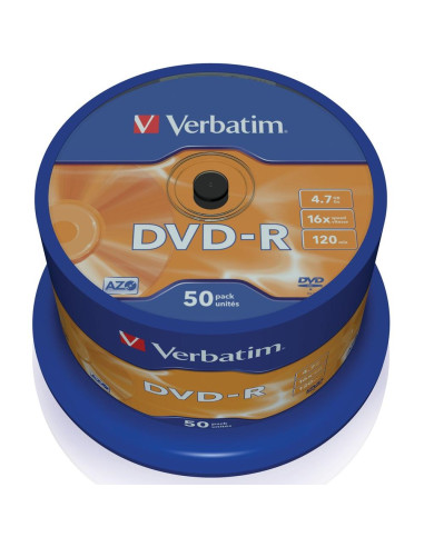 Verbatim dvd - r 4.7gb 16x tarrina 50 unidades advanced azo
