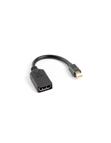 Adaptador lanberg mini displayport macho a displayport hembra cable 10 cm negro