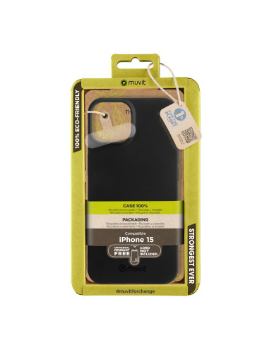 Funda muvit recycletek para apple iphone 15 negra