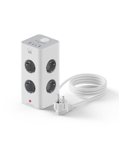 Regleta sobremesa ewent ew3864 8x schuko -  2x usb tipo a -  2x usb tipo b