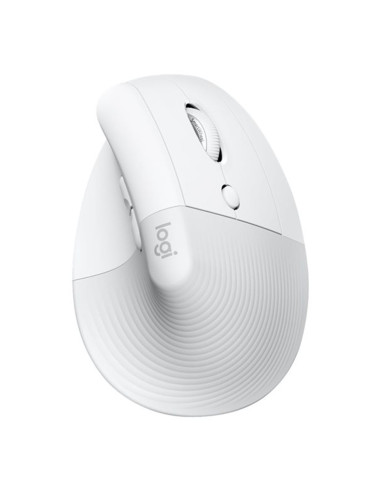 Mouse raton vertical logitech lift para mac 6 botones 4000 dpi wireless inalambrico blanco hueso