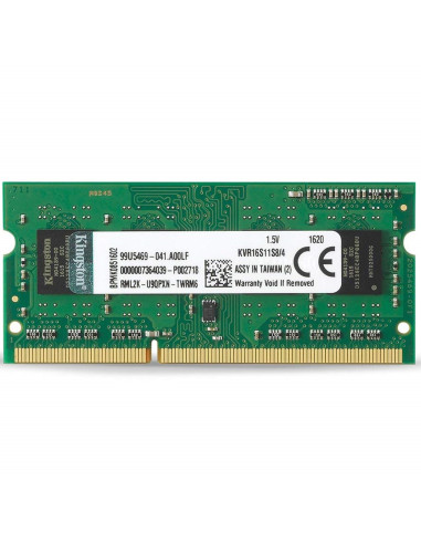 Memoria ddr3 4gb kingston -  sodimm -  1600mhz -  pc3 12800 -  cl11