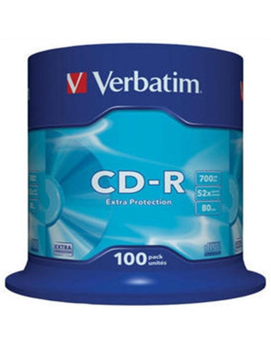 Verbatim cd - r 700mb 48x tarrina 100 unidades datalife extra protection