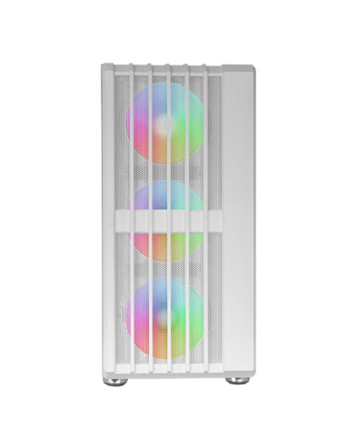Caja ordenador mars gaming  mcvault atx argb cristal templado blanco