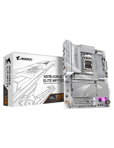 Placa base gigabyte x870 aorus elite wifi7 ice g10 am5 atx -  4x ddr5 -  4x sata3