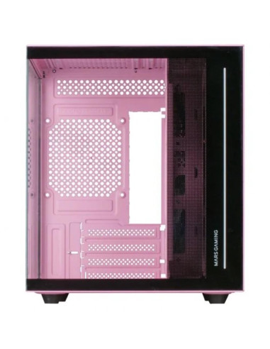Caja ordenador mars gaming mcviewp matx cristal templado rosa
