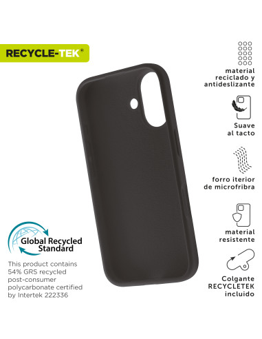 Funda muvit recycletek liquid silicone para apple iphone 16 negra