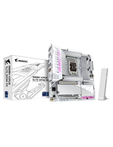 Placa base gigabyte b860m aorus elite wifi6e ice matx -  4x ddr5 lga1851
