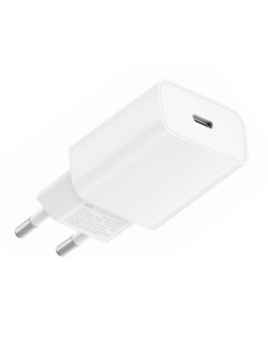 Cargador de pared xiaomi mi fast charger - usb tipo c -  20w - blanco