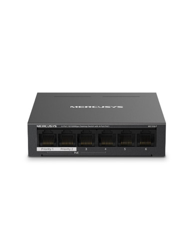 Switch mercusys ms106lp 6 puertos -  10 - 100mbps -  rj45 4p poe